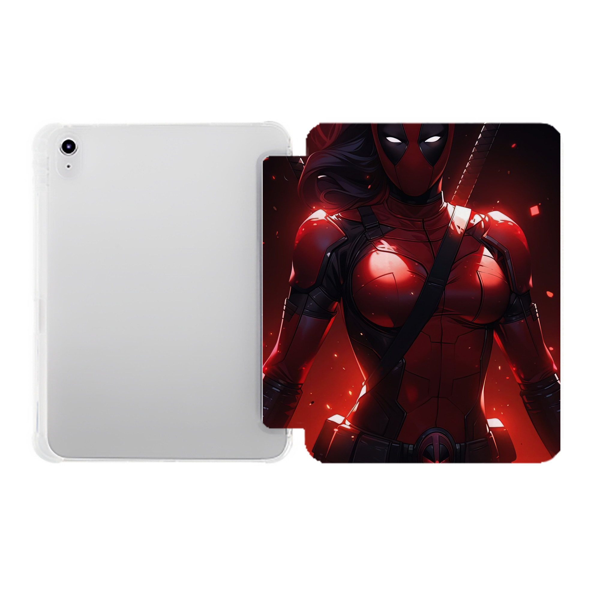 （画像用） Deadpool デッドプール IPad ケース ペン収納付き 三つ折りスタンド PUレザー×シリコン 対応機種9.5/10.5/10.9インチ